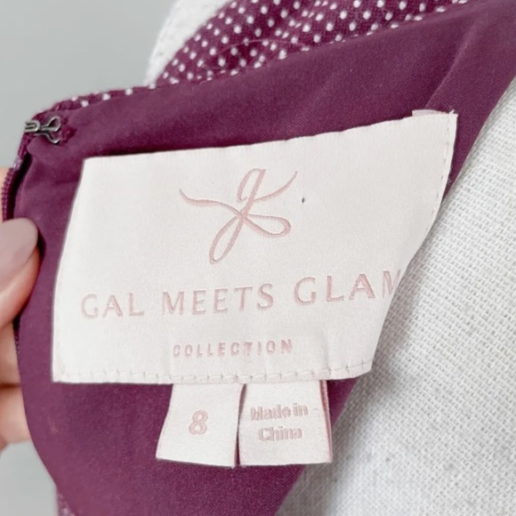 Gal Meets Glam Polka Dot Meg Sleeveless Jacquard Fit &Flare Button Front Dress 8 - Picture 11 of 12